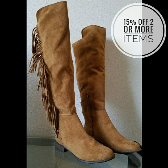 Mossimo Supply Co. Shoes - Mossimo Over the Knee Fringe Boots Size 7.5